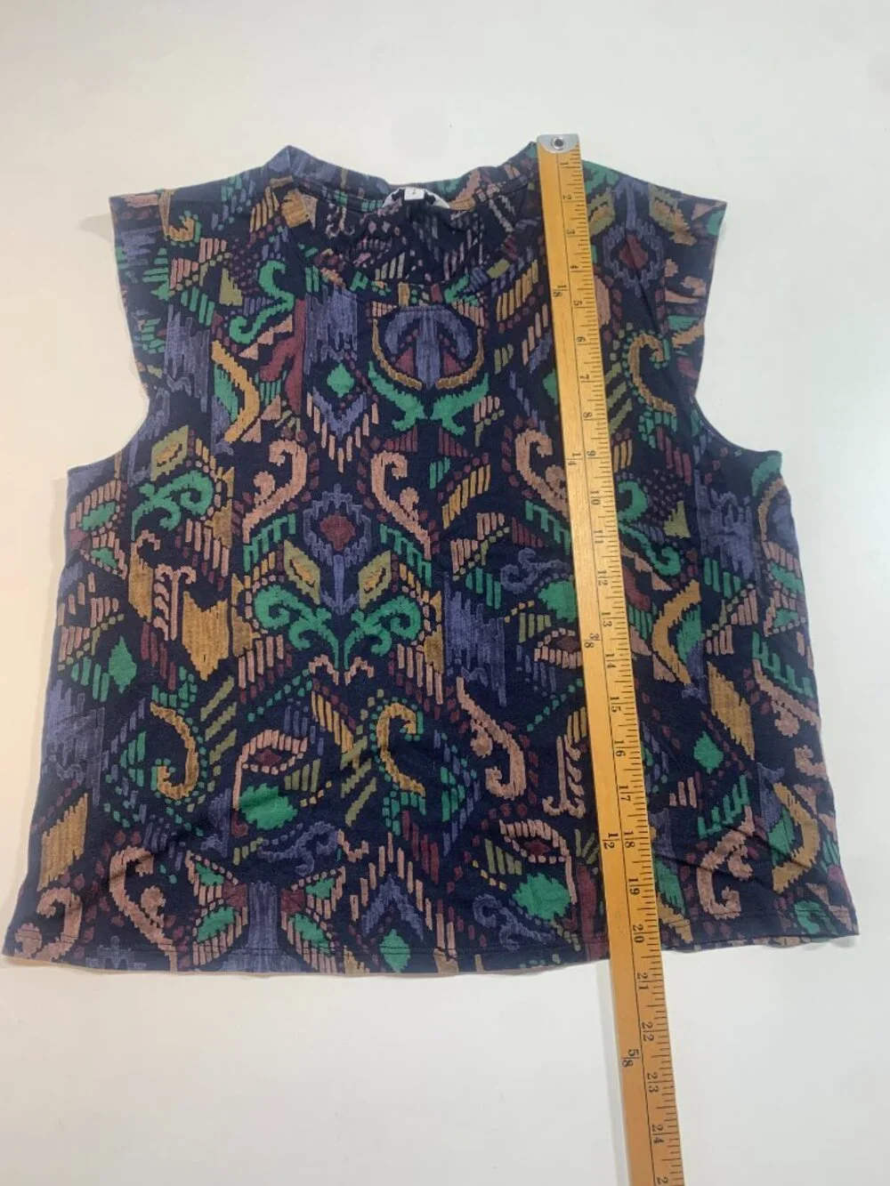 Vintage Patterned Sleeveless Blouse Reitmans Small Abstract Boho Top - Picture 4 of 7